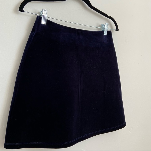 Urban Outfitters Velvet A-line Mini Skirt in Dark Blue size Small - Picture 4 of 10